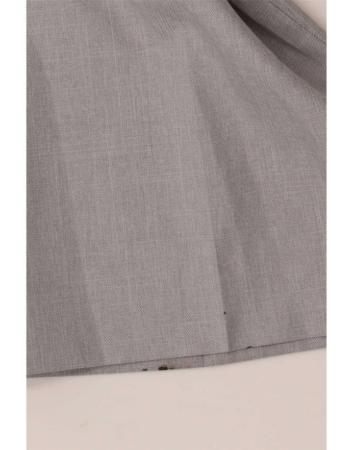 Pantaloni da abito dritti da uomo Marks & Spencer W42 L29 poliestere grigio