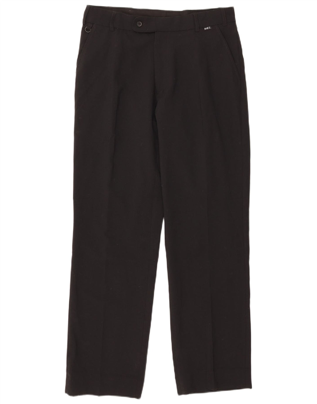 Pantaloni da abito dritti da donna Marks & Spencer W32 L31 poliestere nero