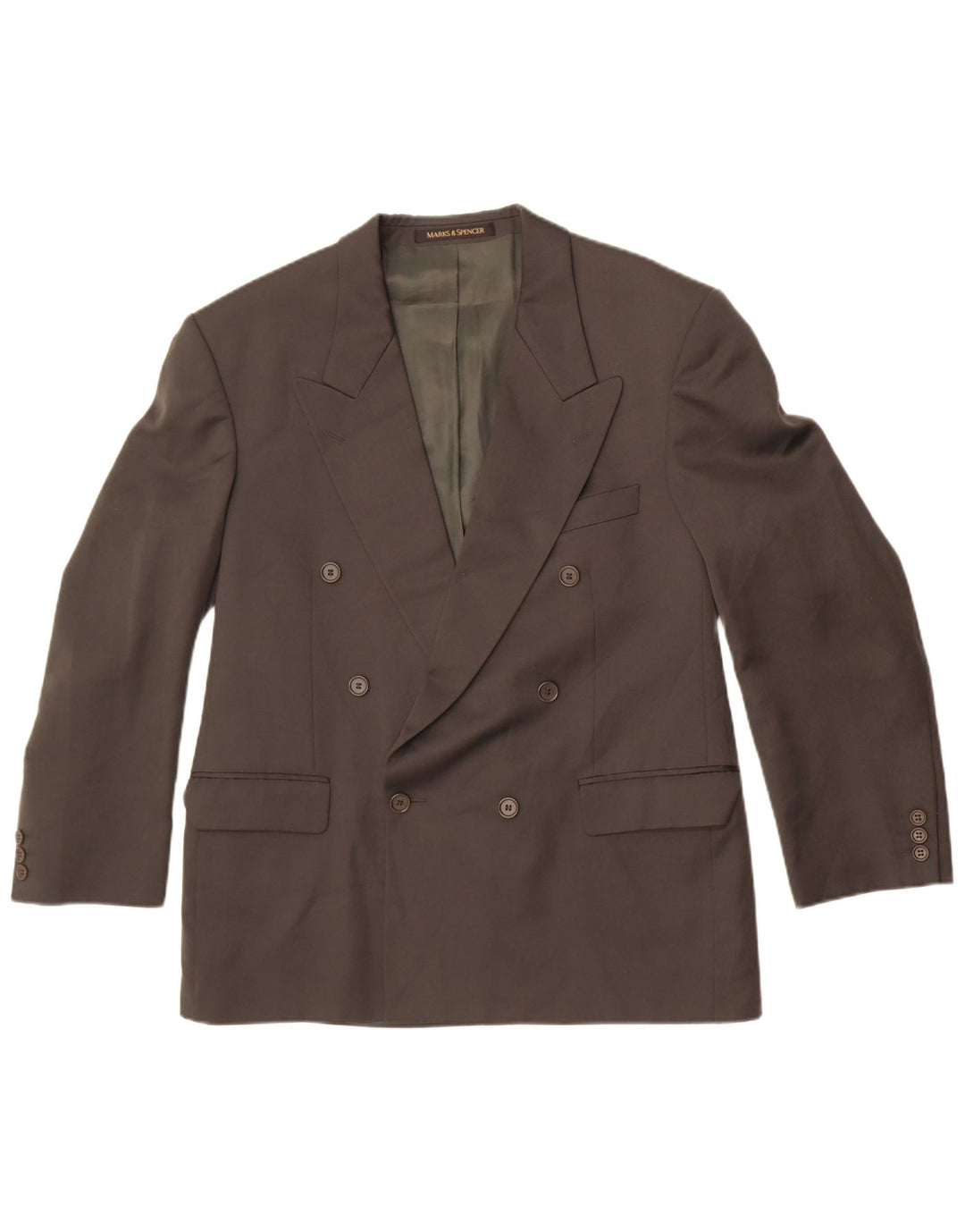 Giacca blazer doppiopetto da uomo Marks & Spencer EU 50 grande kaki