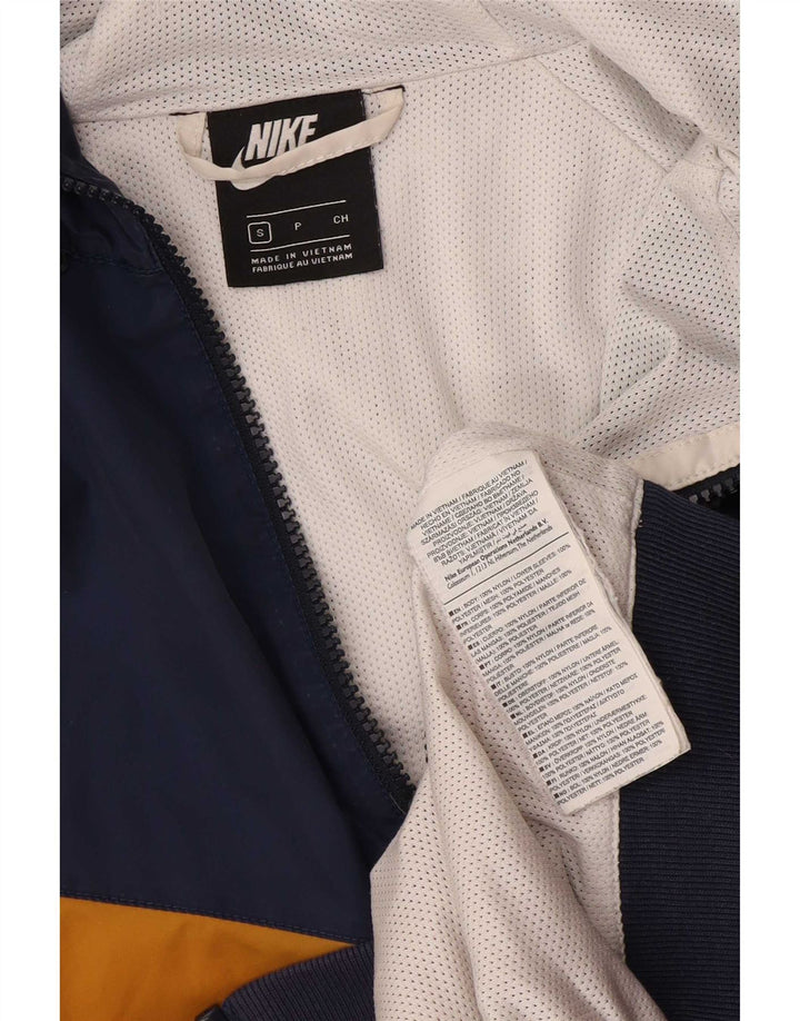 Giacca antipioggia con cappuccio Nike da uomo UK 36 piccola in nylon color block multicolore