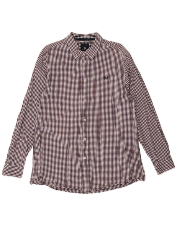 Crew Clothing Camicia da uomo dal taglio classico XL in cotone a quadretti viola