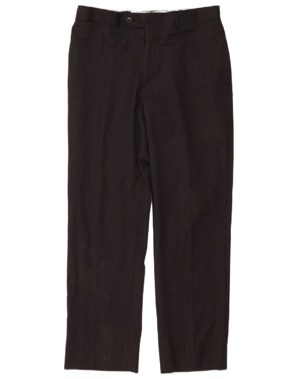 Tommy Hilfiger Mens Straight Suit Trousers W32 L30 Black Pinstripe
