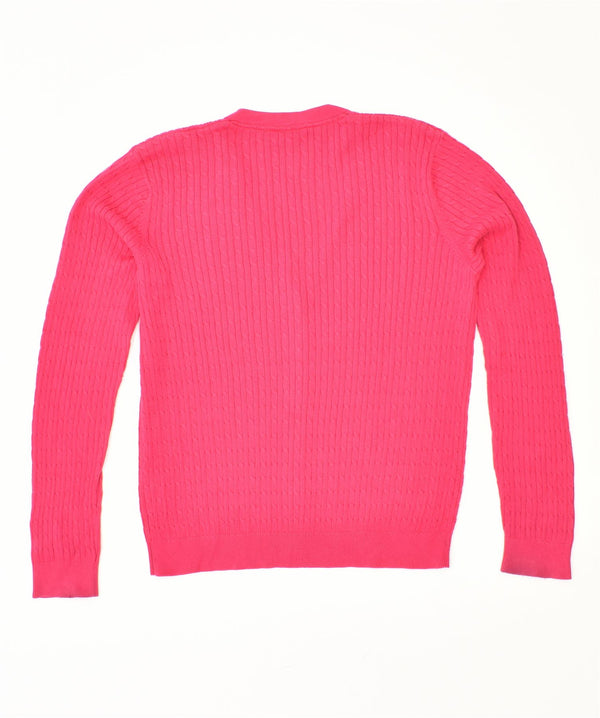 CREW CLOTHING Womens Cardigan Sweater UK 14 Large Pink Cotton