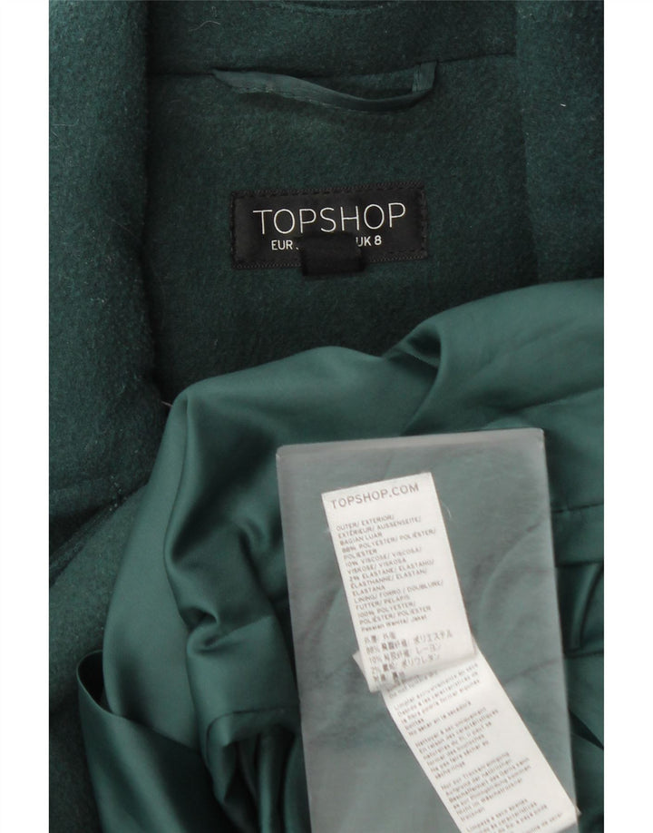 Topshop Cappotto da donna UK 8 Small Verde Poliestere