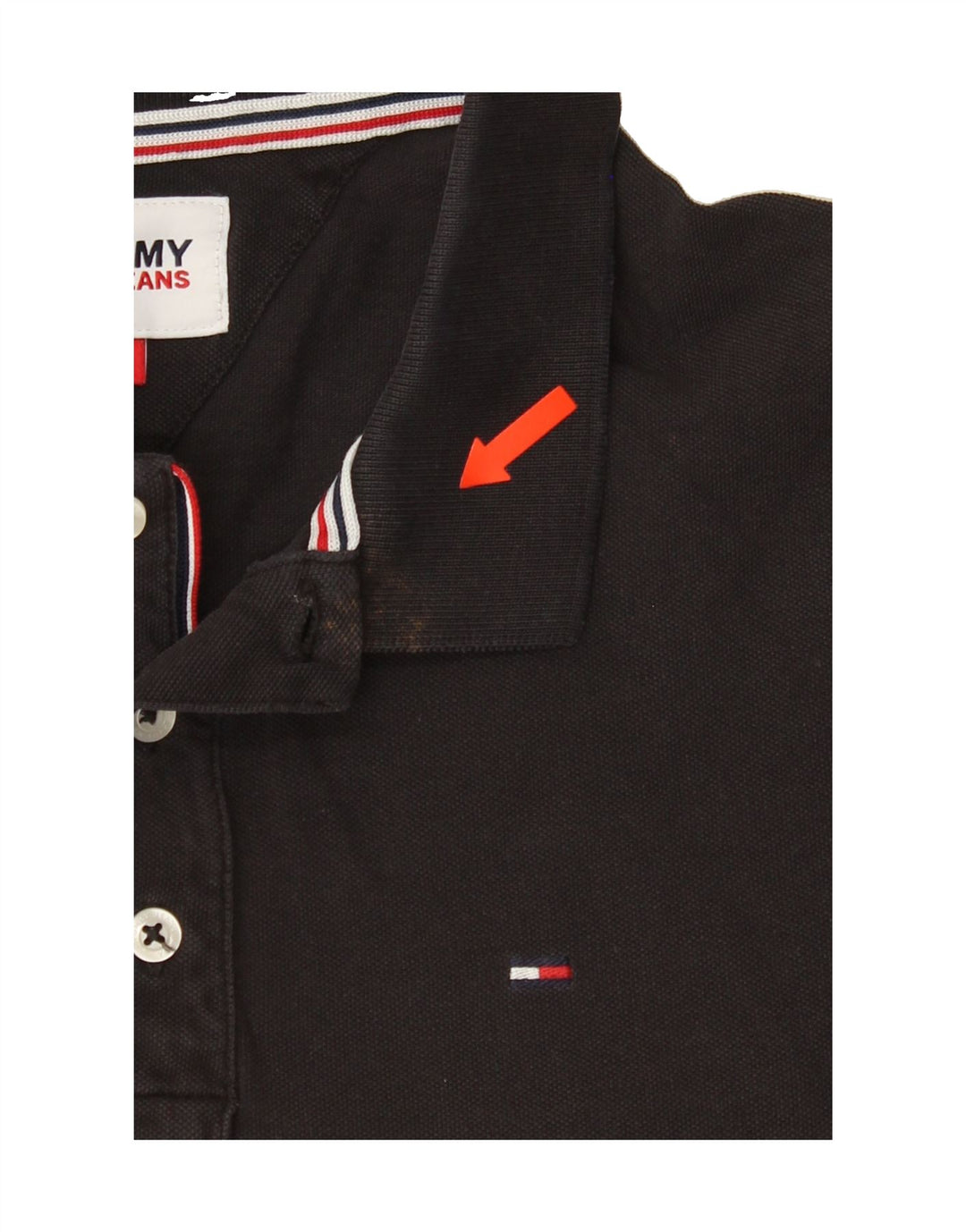 TOMMY HILFIGER Mens Polo Shirt Medium Black Cotton Vintage Tommy Hilfiger and Second-Hand Tommy Hilfiger from Messina Hembry 