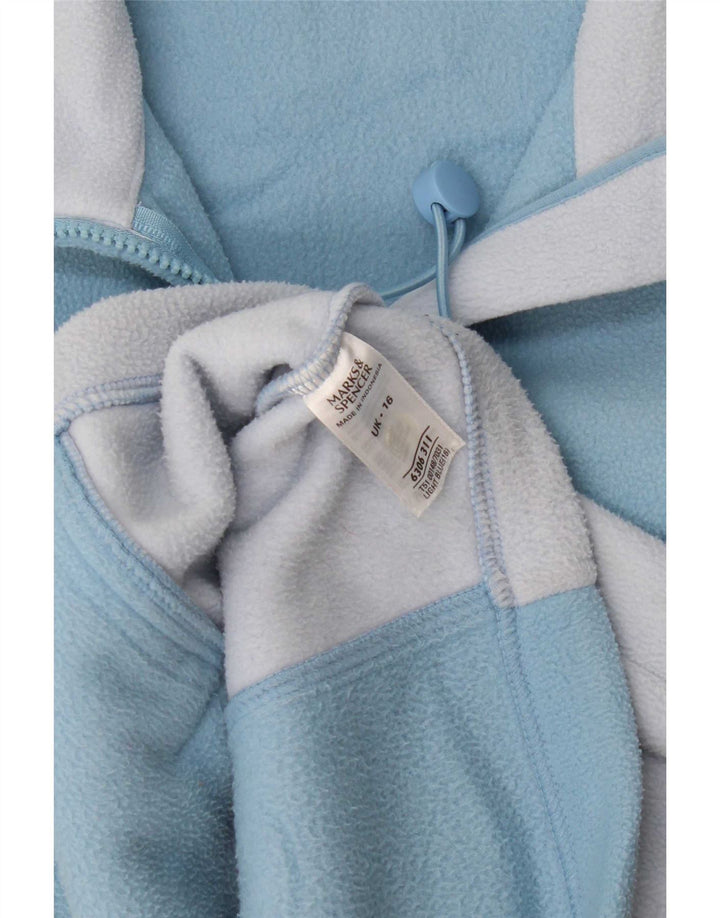 Giacca in pile da donna Marks & Spencer UK 16 Large Blu Colourblock Poliestere