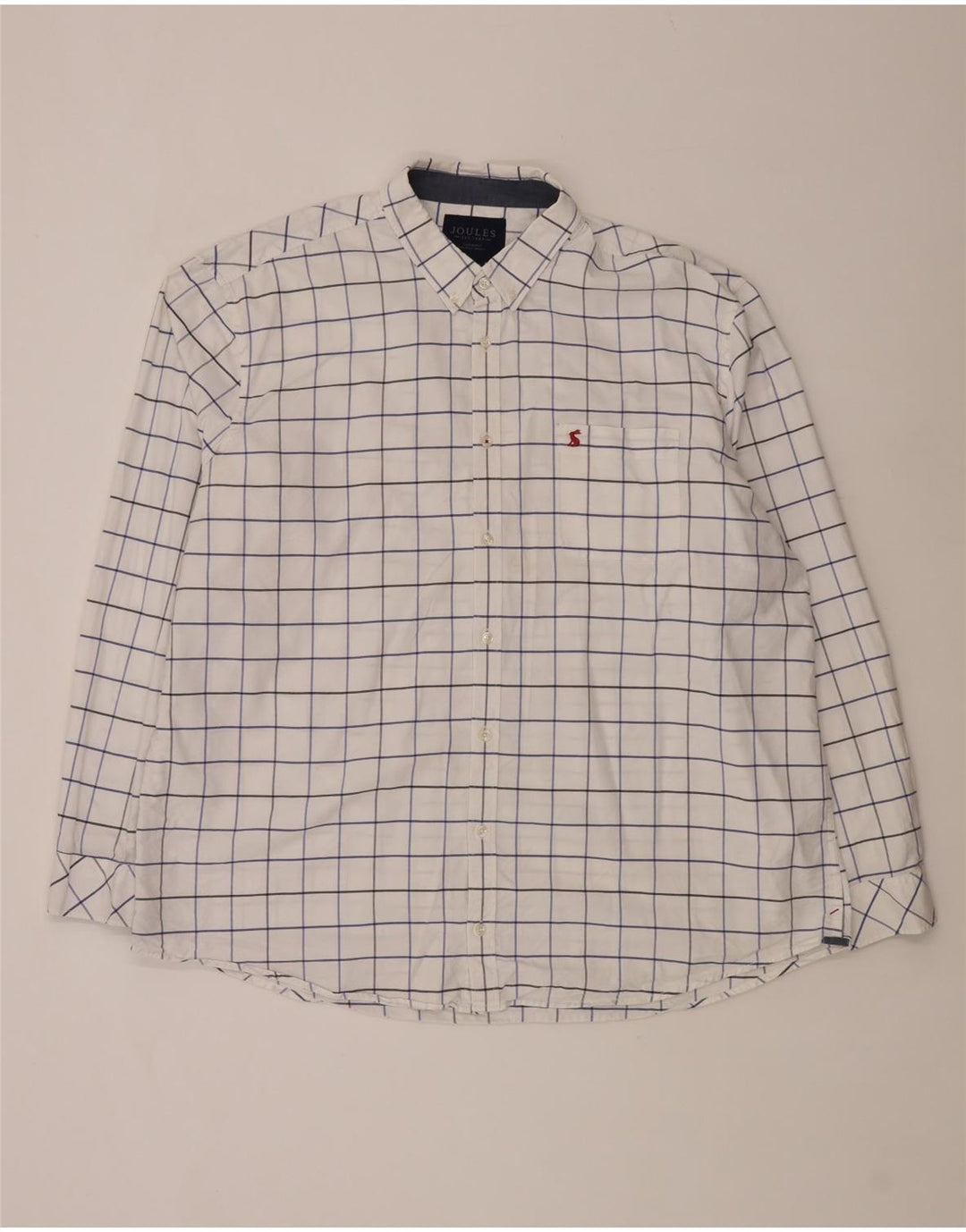 Camicia Joules da uomo vestibilità classica 3XL cotone a quadri bianchi