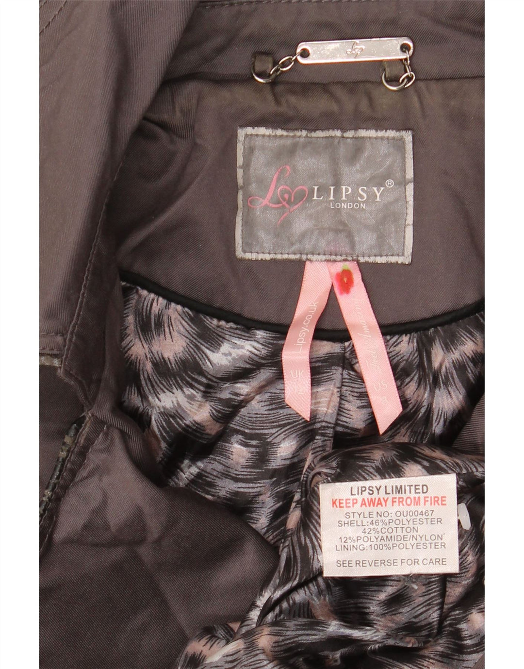 Trench da donna Lipsy UK 12 Poliestere grigio medio