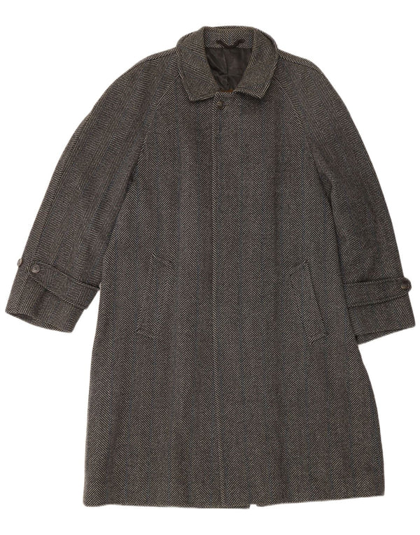 Soprabito vintage da uomo IT 50 grande in lana spinata grigia