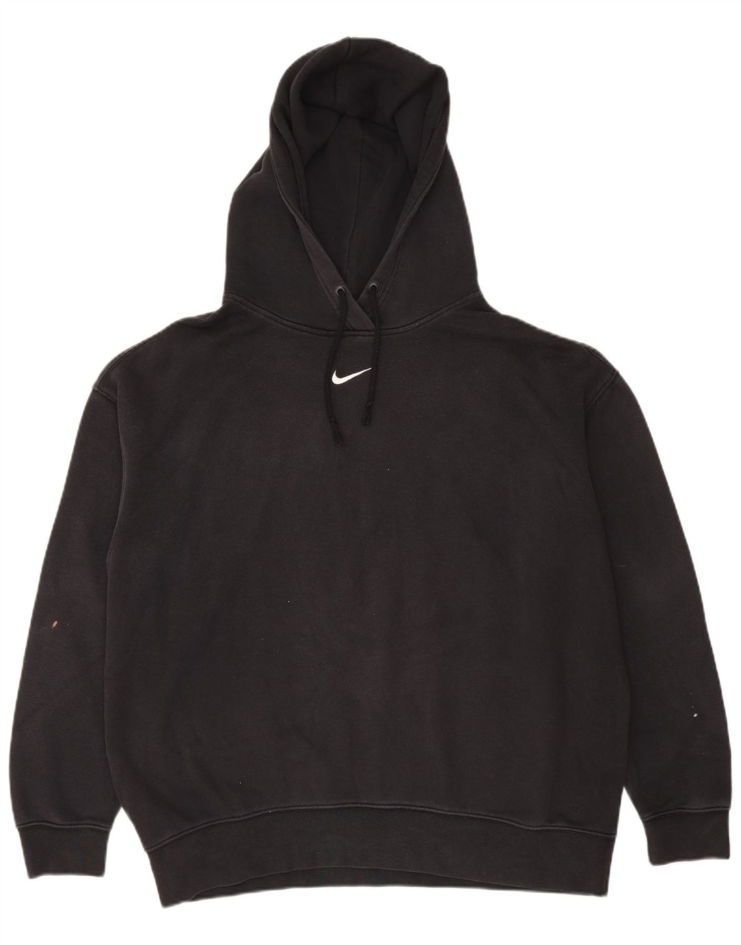 NIKE Womens Oversized Hoodie Jumper UK 14 Medium Black Cotton