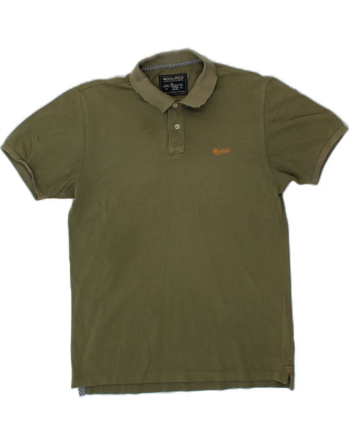 WOOLRICH Mens Polo Shirt Medium Green Cotton Vintage Woolrich and Second-Hand Woolrich from Messina Hembry 