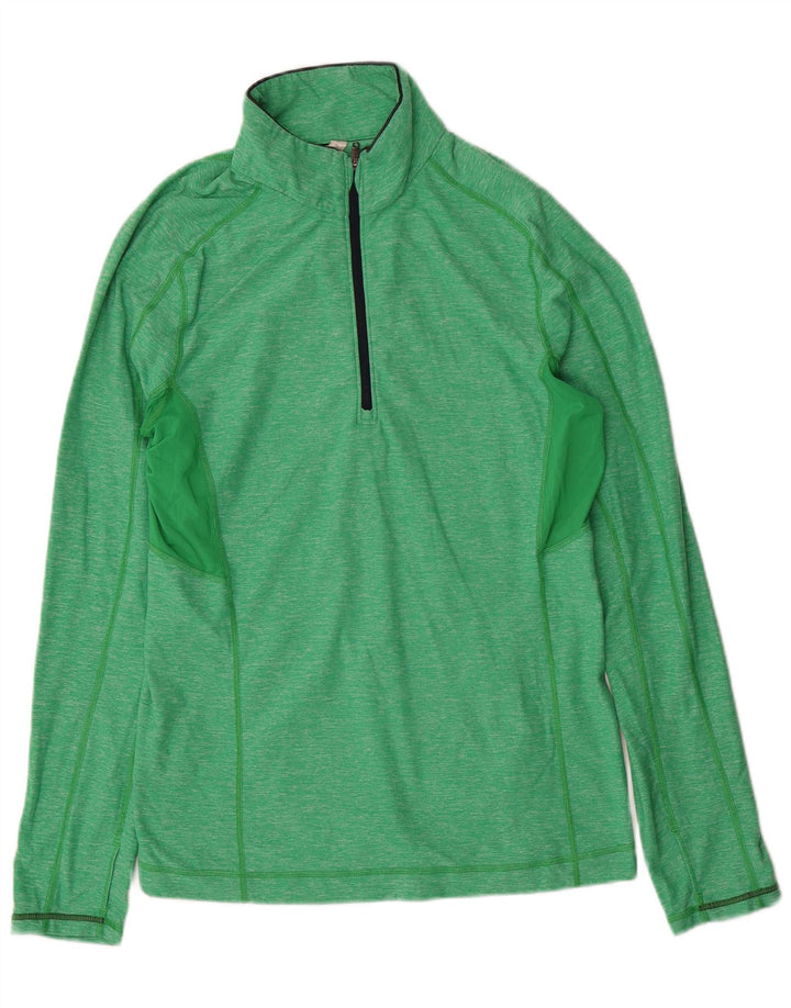 Lululemon Maglia da tuta da uomo con zip e collo in nylon chiazzato verde medio