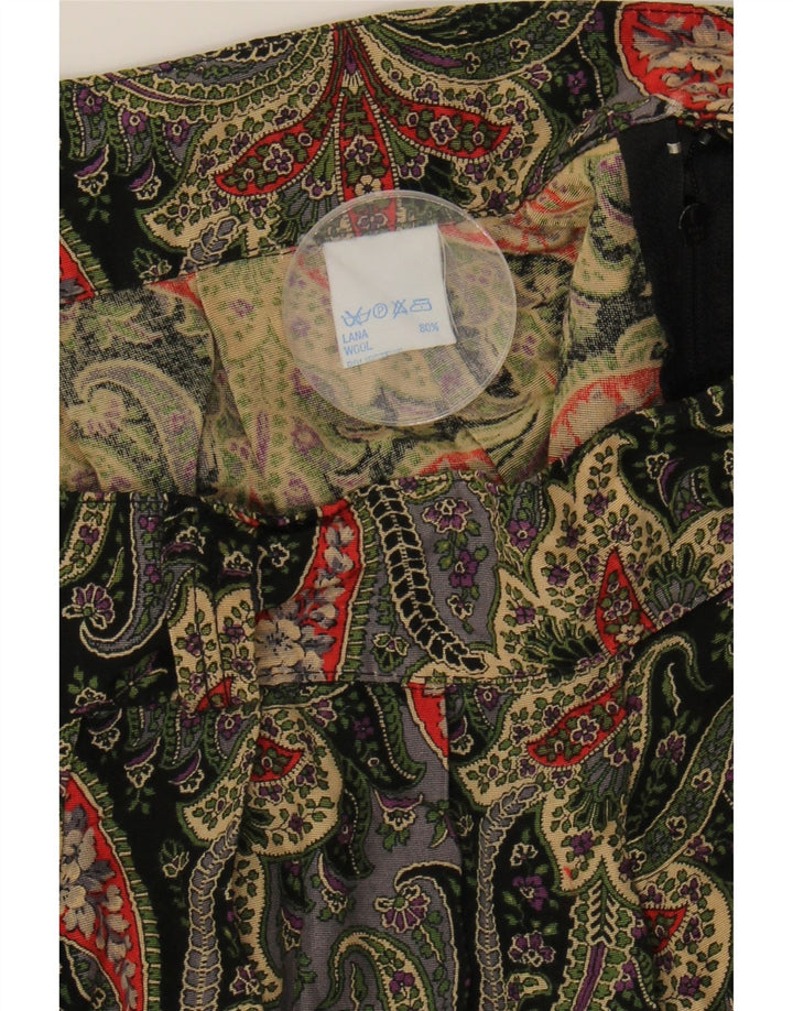 VINTAGE Womens A-Line Skirt W27 Small  Multicoloured Paisley Wool Vintage Vintage and Second-Hand Vintage from Messina Hembry 