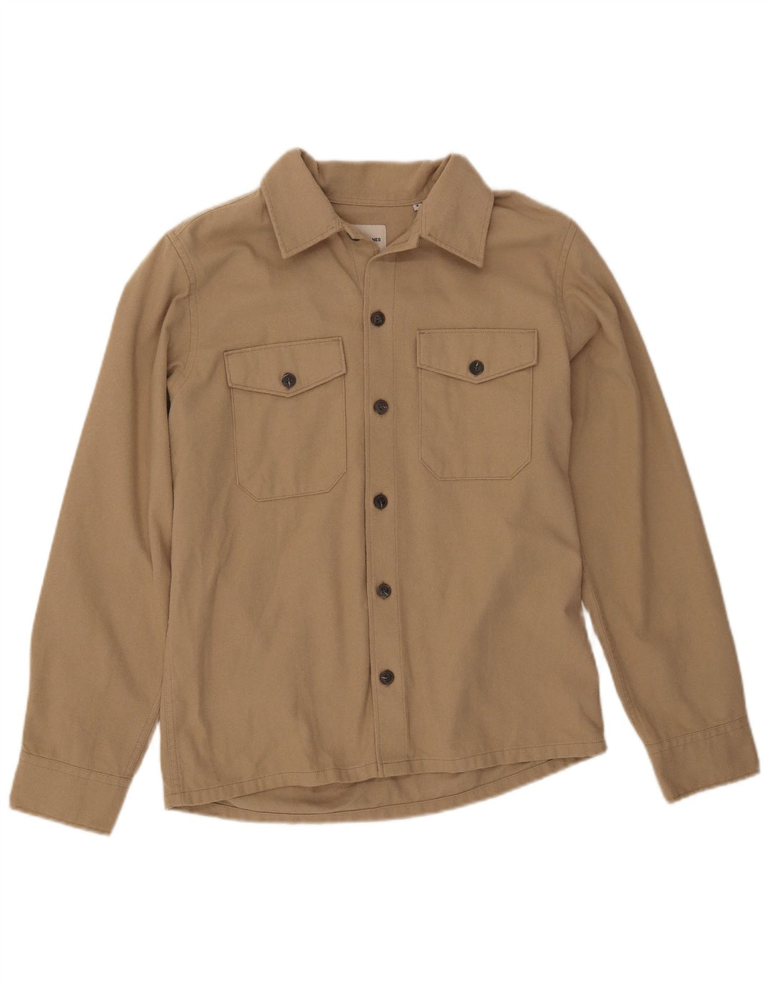JACK & JONES Camicia da uomo in flanella piccola in cotone beige