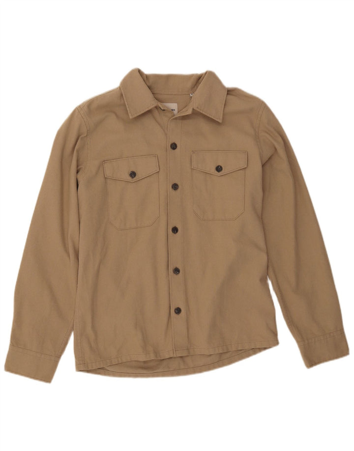 JACK & JONES Camicia da uomo in flanella piccola in cotone beige