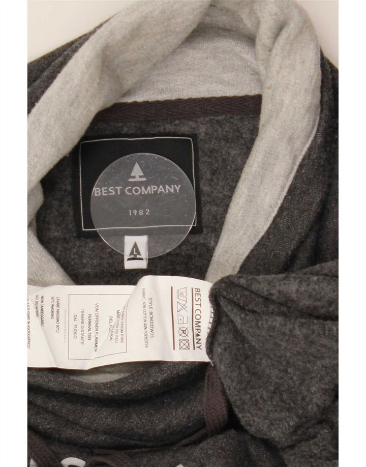 Best Company Felpa con grafica da uomo Maglione grande grigio color block