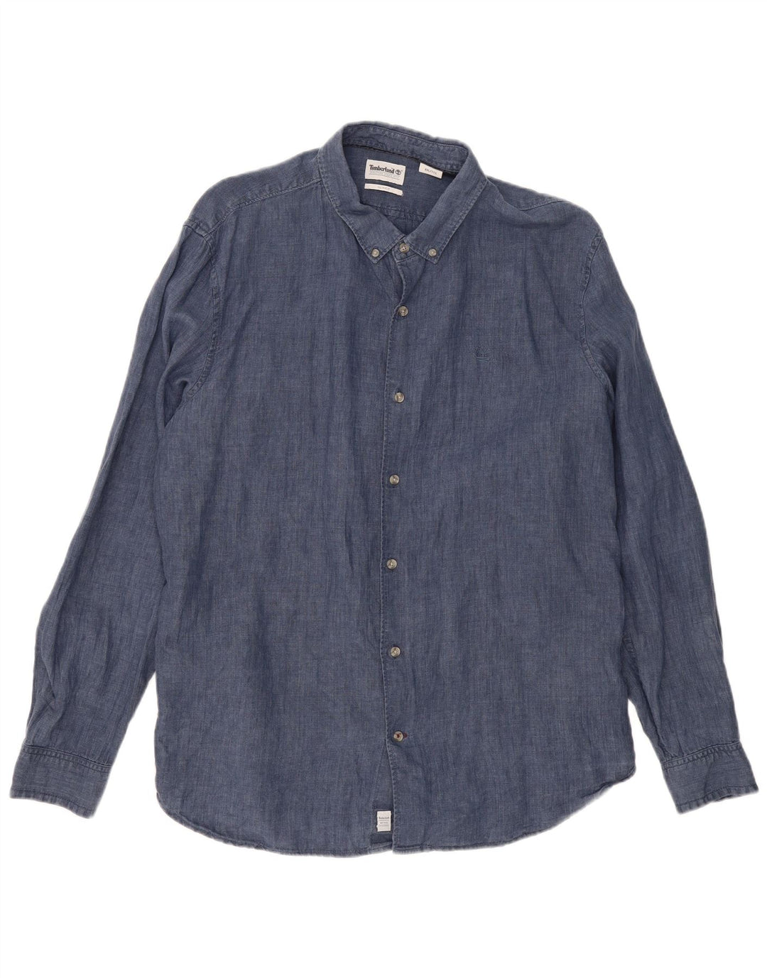 Camicia slim fit da uomo TIMBERLAND 2XL Lino blu navy