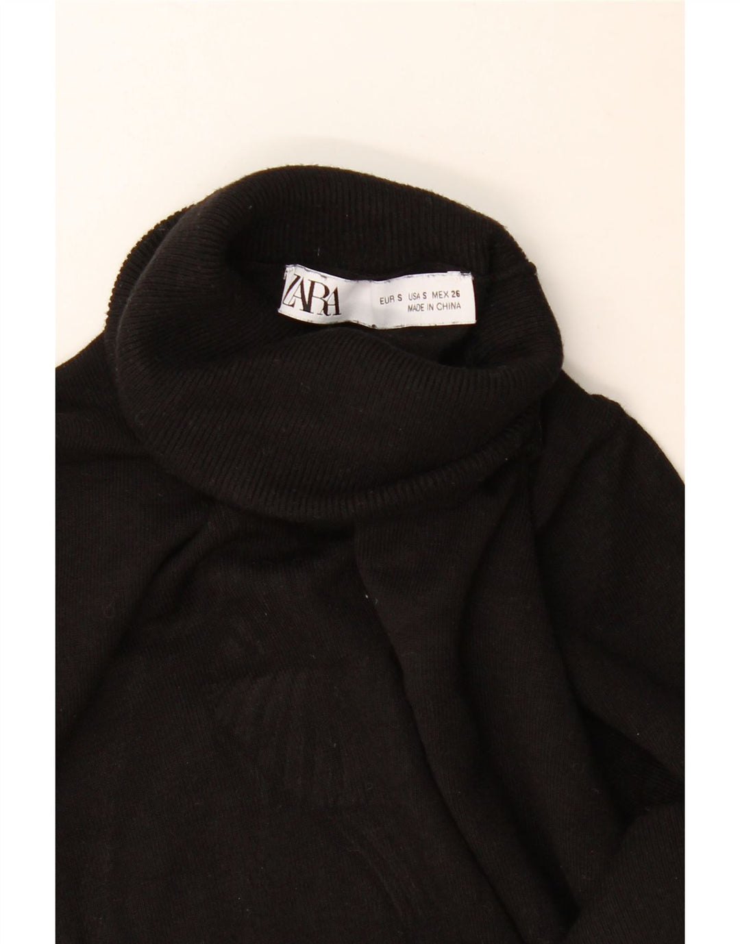 Maglione maglione collo alto da donna Zara UK 10 piccolo nero