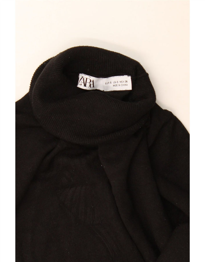 Maglione maglione collo alto da donna Zara UK 10 piccolo nero