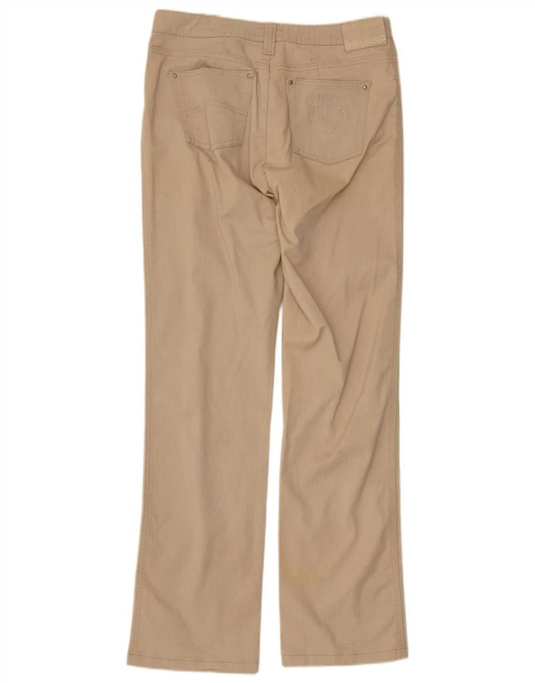 Pantaloni casual dritti da donna Armani W30 L30 in cotone beige