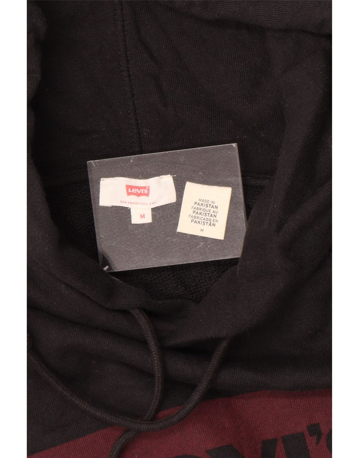 LEVI'S Mens Graphic Hoodie Jumper Medium Black
