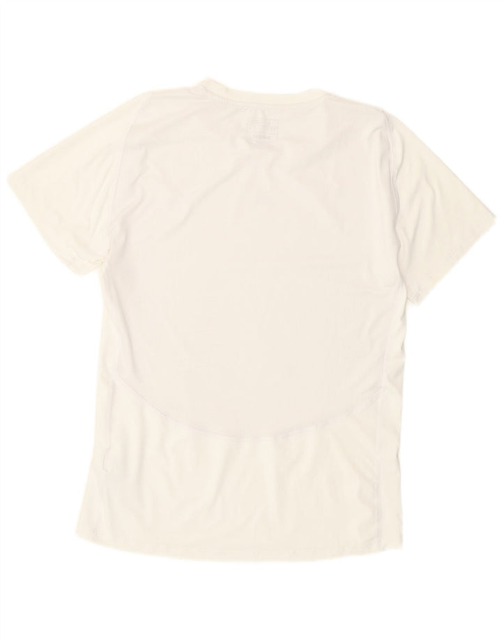 T-shirt aderente da donna Adidas UK 14 grande poliestere bianco