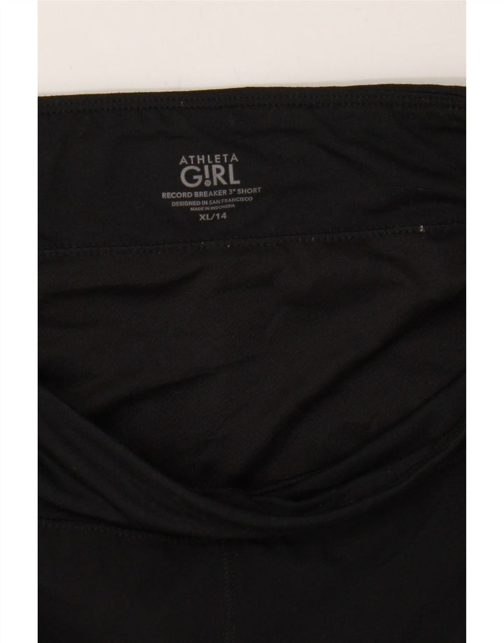 ATHLETA Girls Sport Shorts 13-14 Years XL Black Polyester Vintage Athleta and Second-Hand Athleta from Messina Hembry 