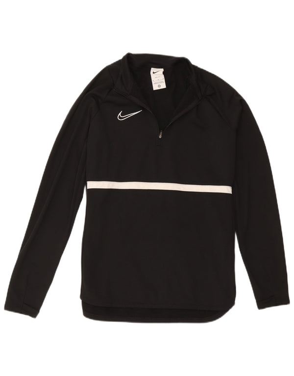 Maglia da tuta Nike Dri Fit con collo e zip da uomo, color block medio nero
