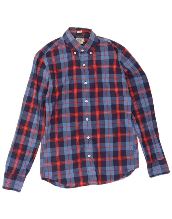 Camicia slim fit da uomo J. Crew piccola in cotone a quadri blu navy