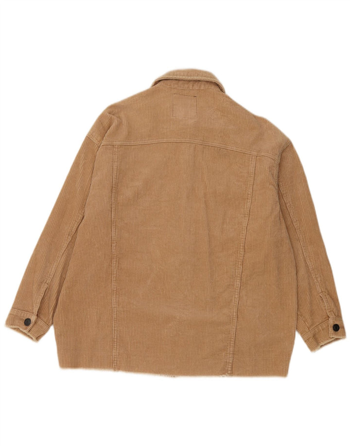 Giacca da donna oversize in velluto a coste Zara UK 10 piccola in cotone marrone