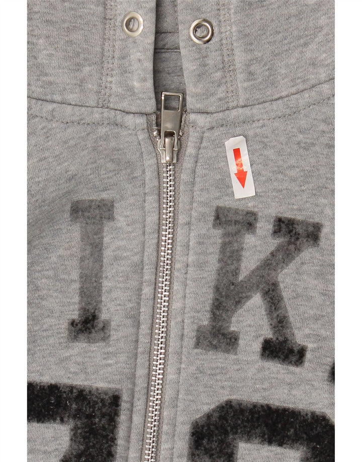 Felpa con cappuccio e zip grafica Nike da uomo piccola in cotone grigio