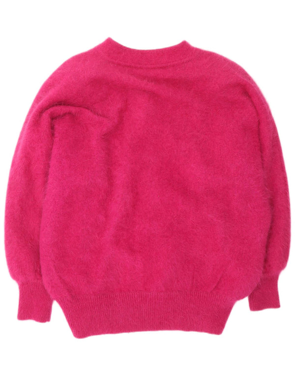 Maglione cardigan da donna VINTAGE UK 20 2XL Angora rosa