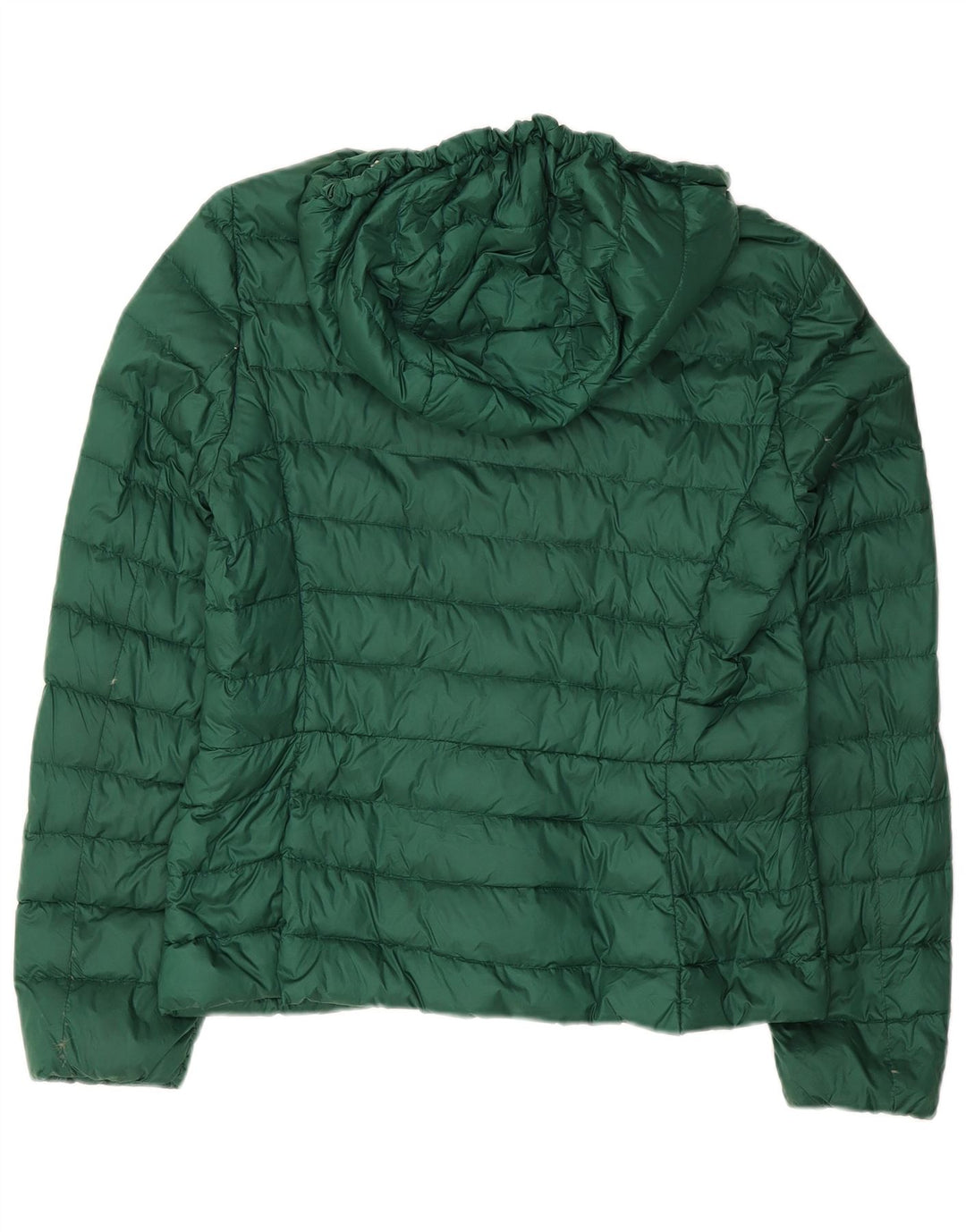 MASSIMO DUTTI Womens Hooded Padded Jacket UK 14 Large Green Nylon