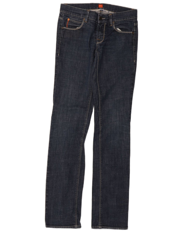 Jeans slim dritti a vita bassa da donna Hugo Boss W24 L33 Blu