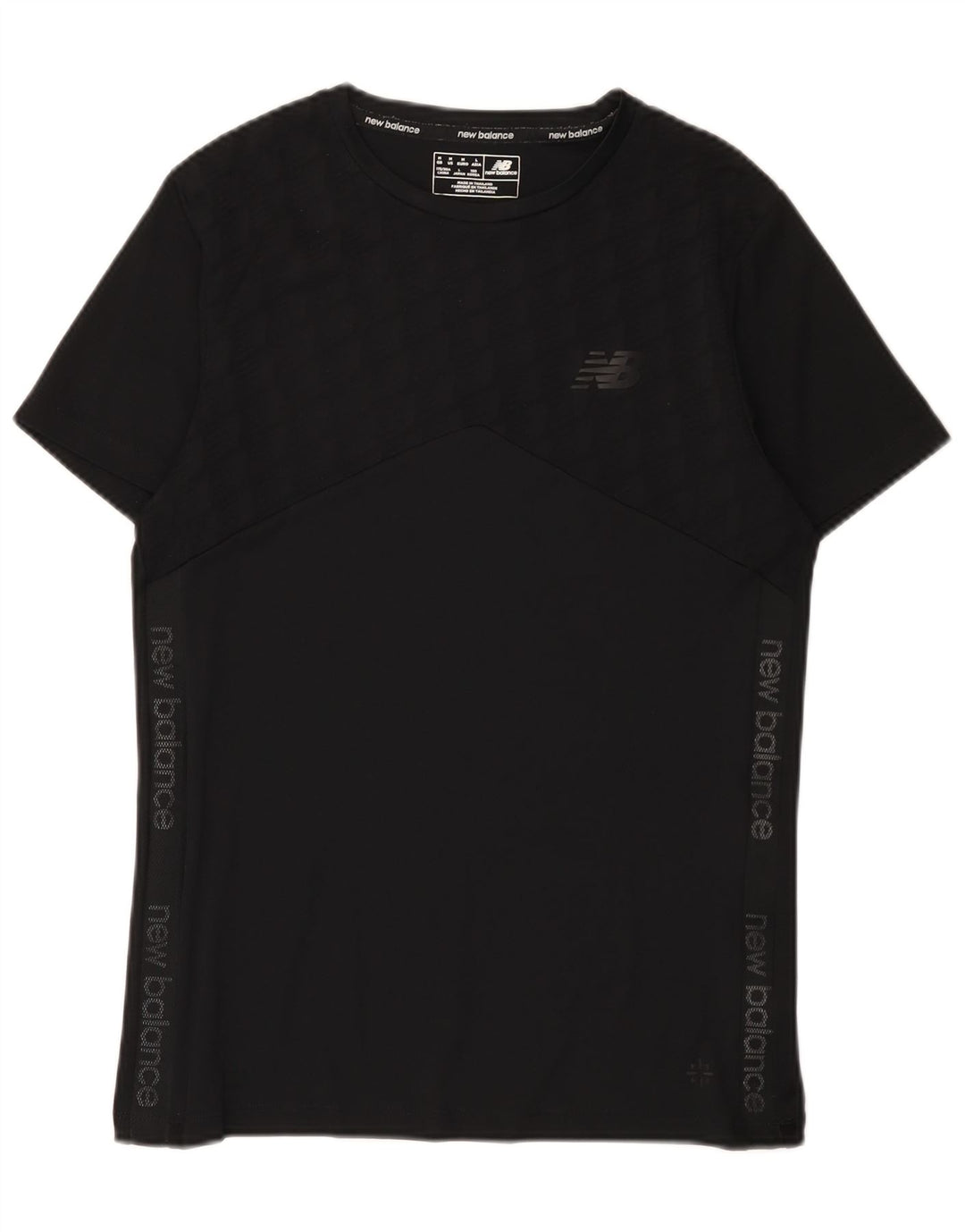 T-shirt grafica da uomo New Balance Top in poliestere nero medio