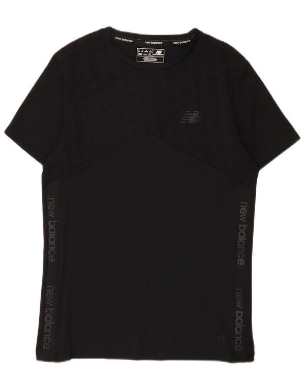 T-shirt grafica da uomo New Balance Top in poliestere nero medio
