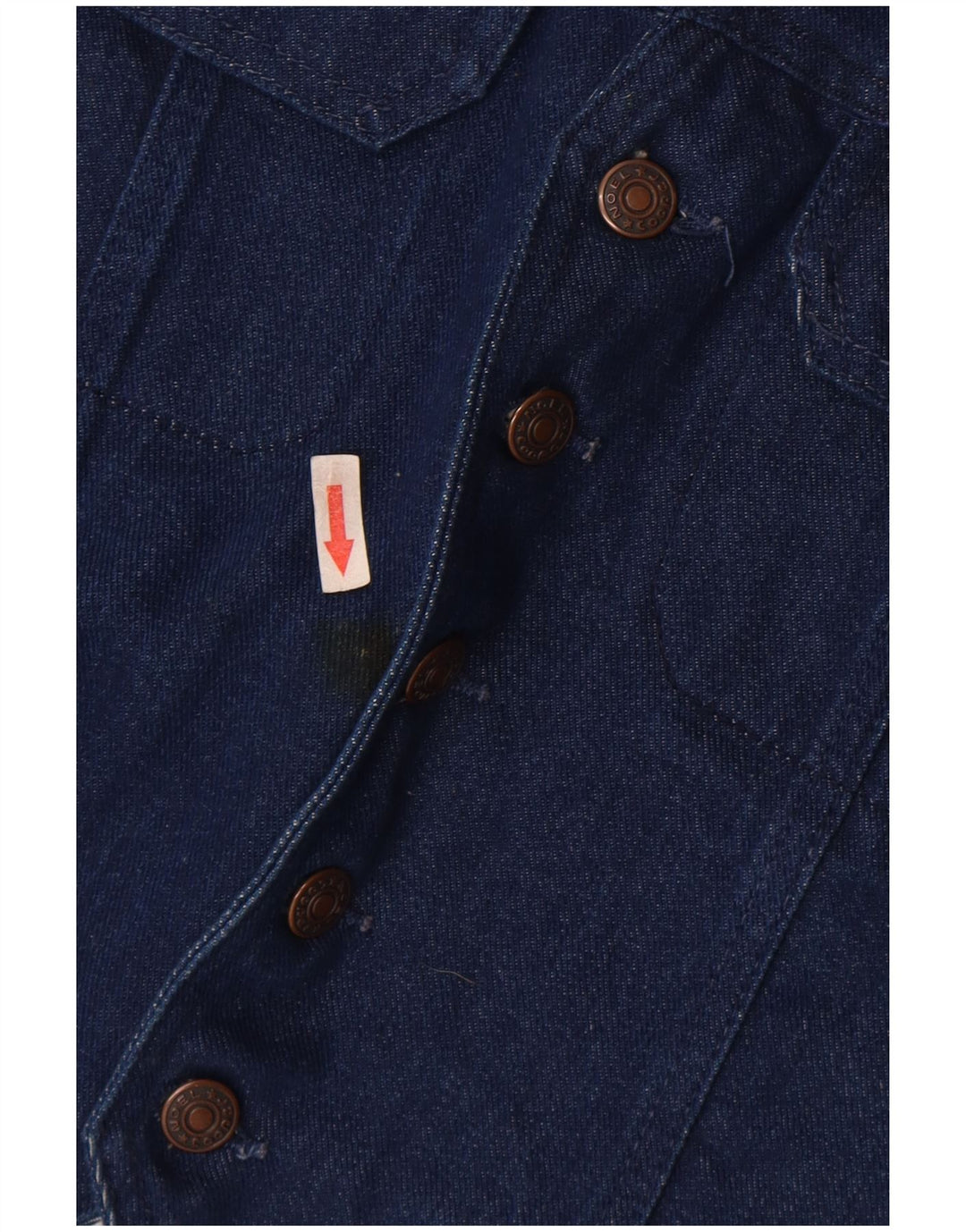 Gilet vintage da uomo in denim di cotone blu medio