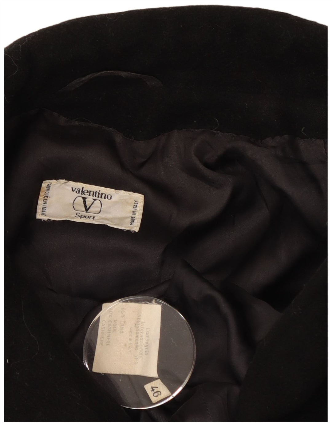 Cappotto Donna Valentino IT 46 Large Nero Lana