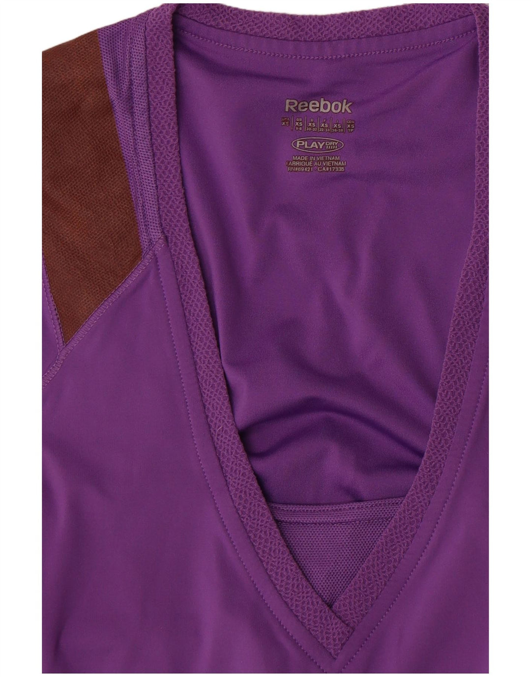 Canotta Reebok da donna UK 4/6 XS poliestere color block viola