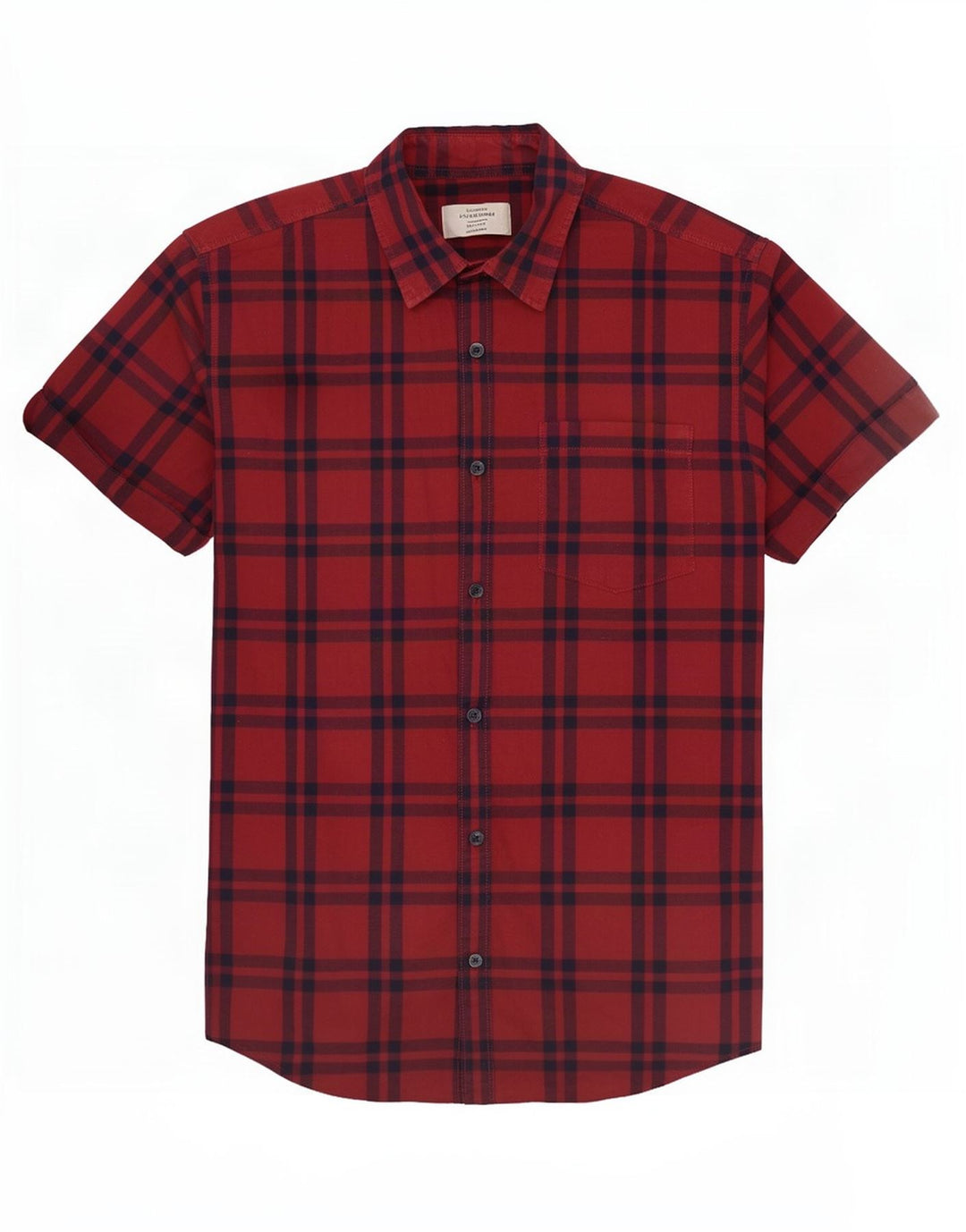 Camicia a maniche corte da uomo Jack & Jones in cotone scozzese rosso medio