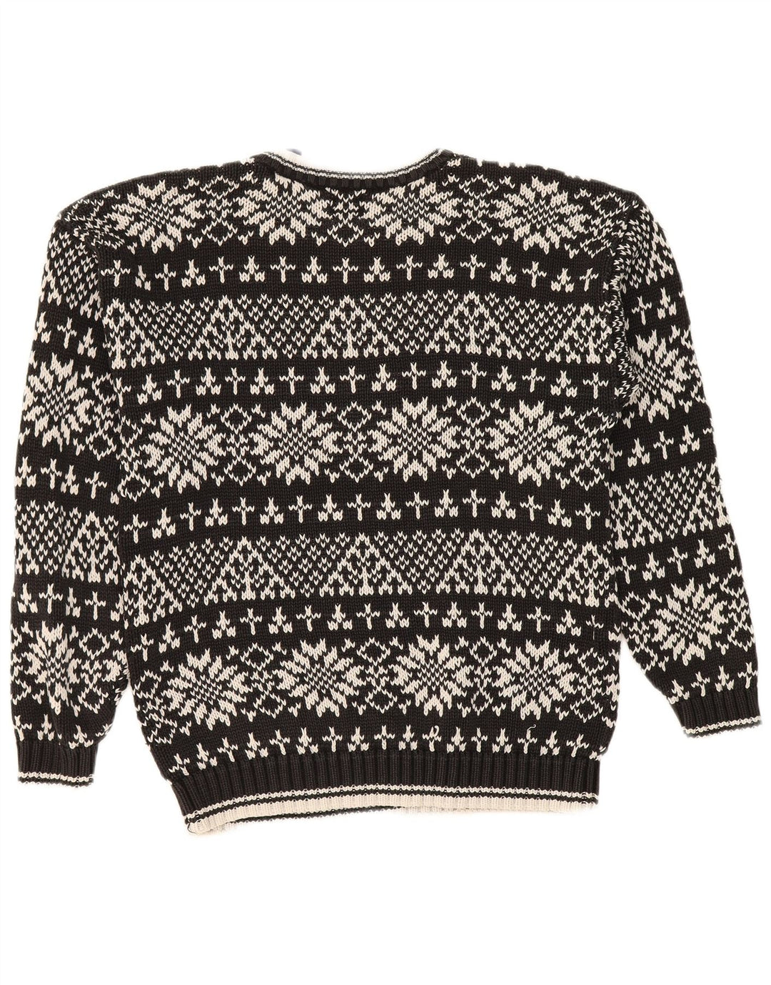 Maglione maglione girocollo da uomo Gap piccolo cotone Fair Isle nero