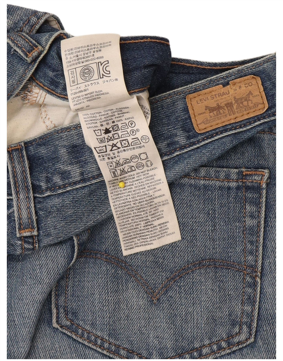 Pantaloncini di jeans da donna Levi's W25 XS in cotone blu