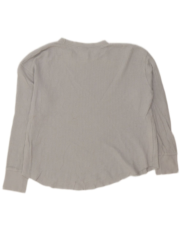 Top Zara da donna oversize a maniche lunghe UK 10 piccolo in cotone grigio