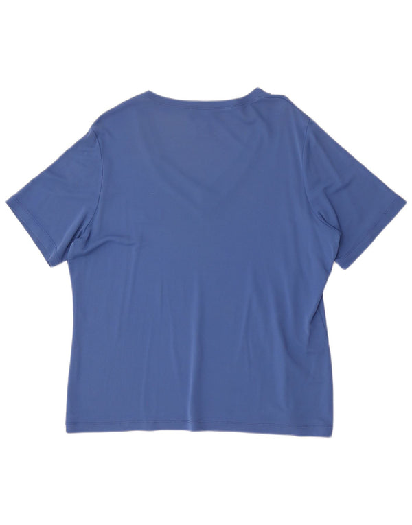 CARLA FERRONI T-shirt da donna Top UK 20 2XL Blu viscosa