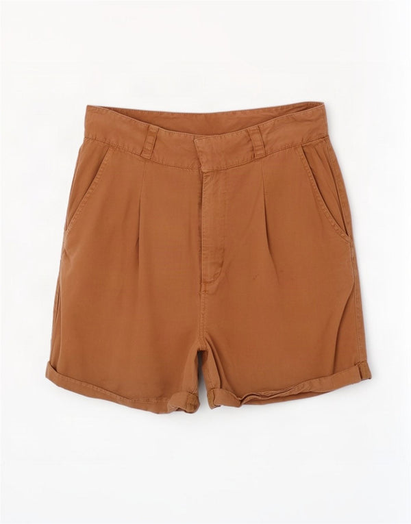 Pantaloncini casual con ancoraggio a vita alta da donna Topshop UK 10 piccoli W26 Beige