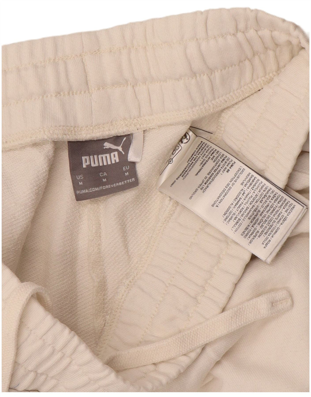 Pantaloni da tuta da donna Puma Joggers UK 14 Medium White Cotton