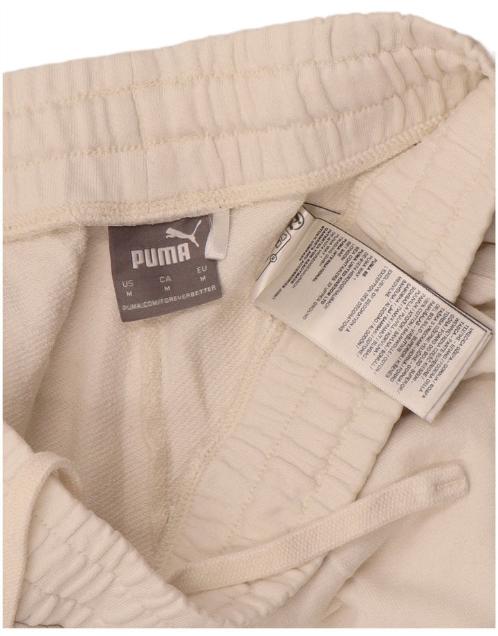 Pantaloni da tuta da donna Puma Joggers UK 14 Medium White Cotton