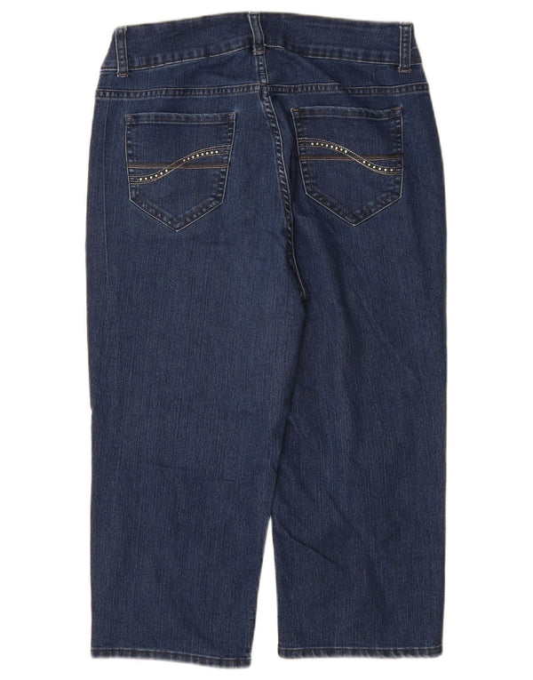 Jeans Capri larghi da donna LEE Riders US 8 medio W28 L18 cotone blu