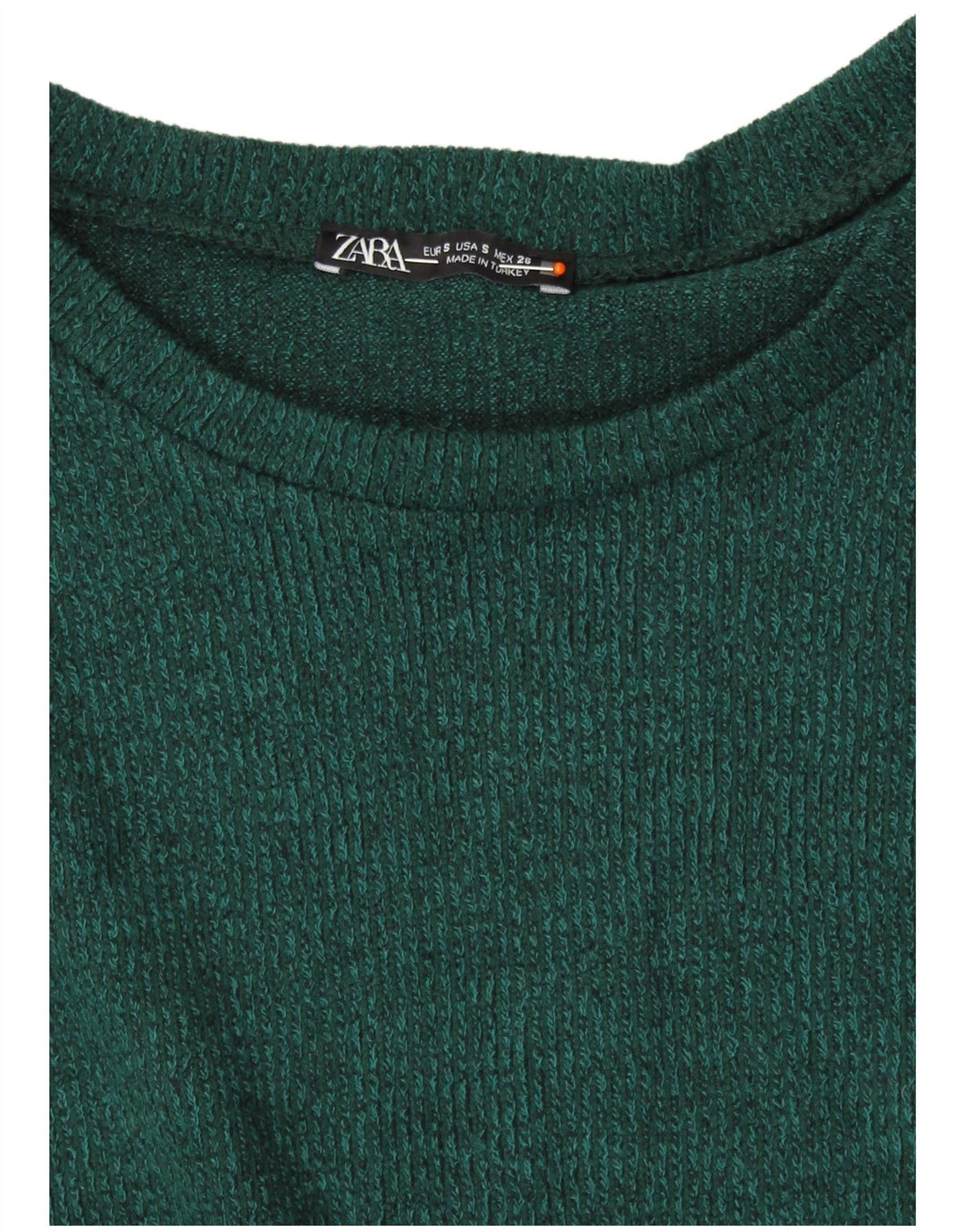 Maglione ZARA da donna con scollo a barca UK 10 piccolo verde