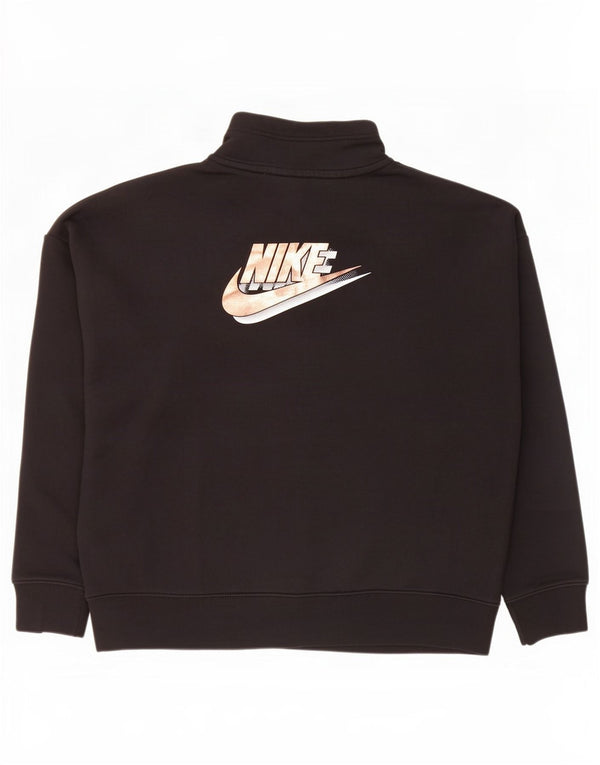 Felpa oversize con grafica Nike da donna UK 10 piccola in cotone nero